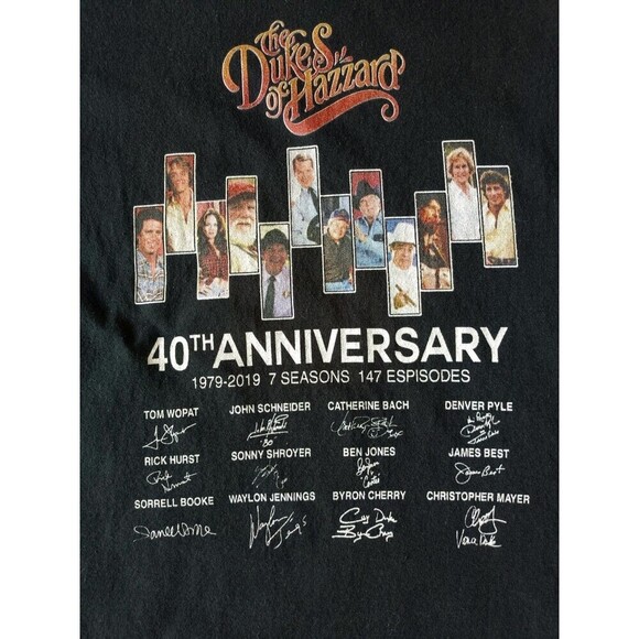 The Dukes Of Hazard 40th Anniversary T-Shirt Women's Medium Black Short Sleeve - Picture 2 of 6